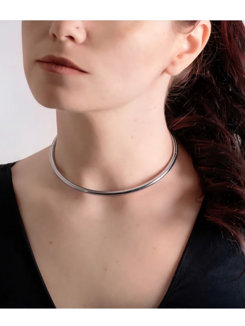 Eternity Collars Thin Titanium Collar Choker Necklace 17.8” Circumference